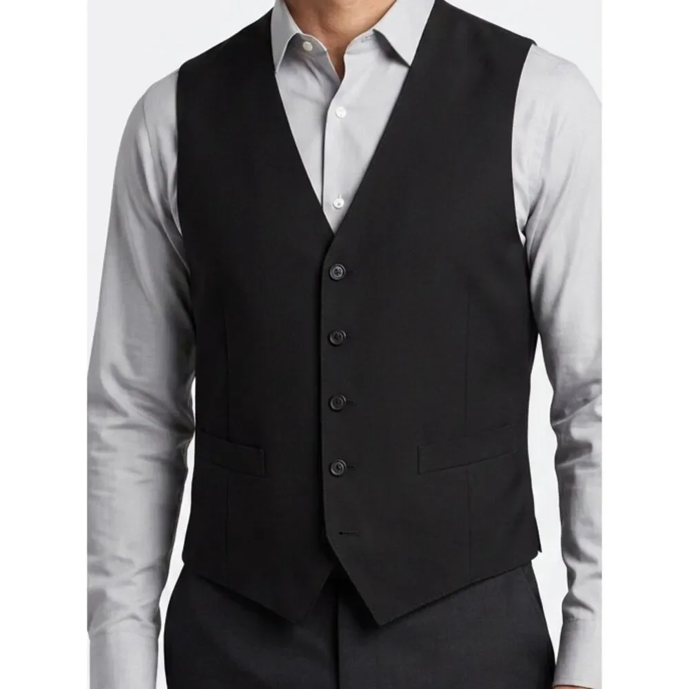 Brooks Brothers Explorer Collection Black Merino Wool Suit Vest 40R Regular